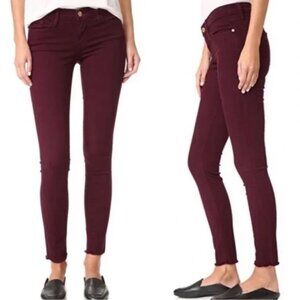 Frame Denim Le Skinny de Jeanne Skinny Jean Burgundy Size 27